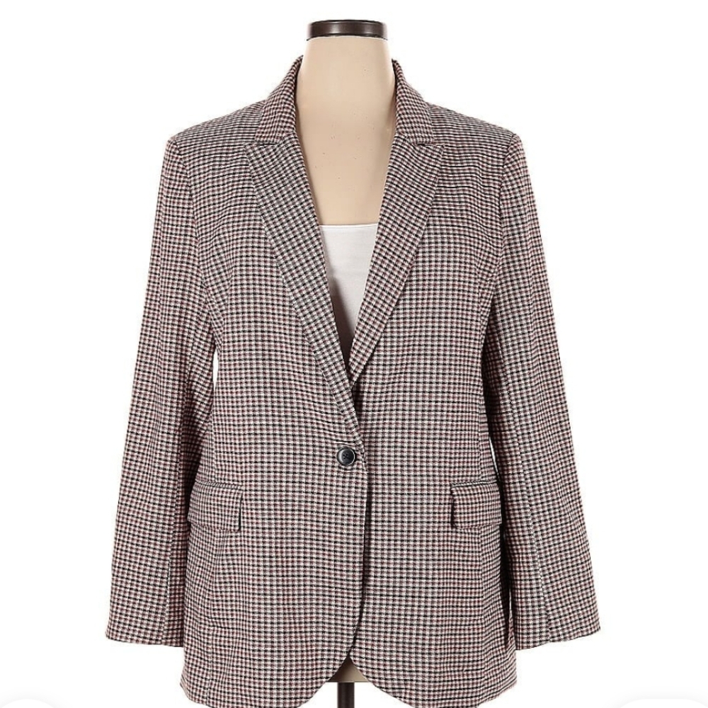 Marled Blazer (ivory, Black, Red, Sage Plaid) Size XL NWT